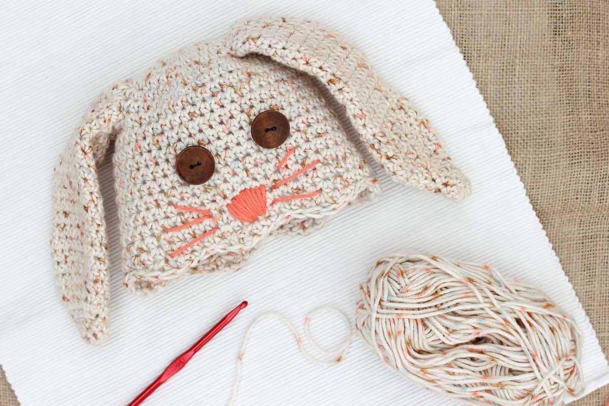 Free Crochet Bunny Hat Pattern (NewbornToddler) Make & Do Crew