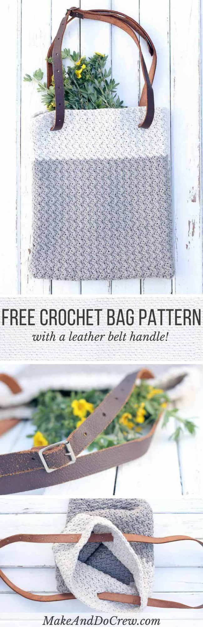 Use a simple leather belt to update this easy crochet bag pattern for fall. Pair it with a unique watch for the perfect minimalist fall statement pieces.