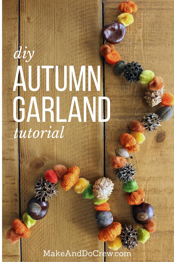 DIY Thanksgiving Decor Tutorial -- snazzy autumn garland! Super easy to make. | MakeAndDoCrew.com