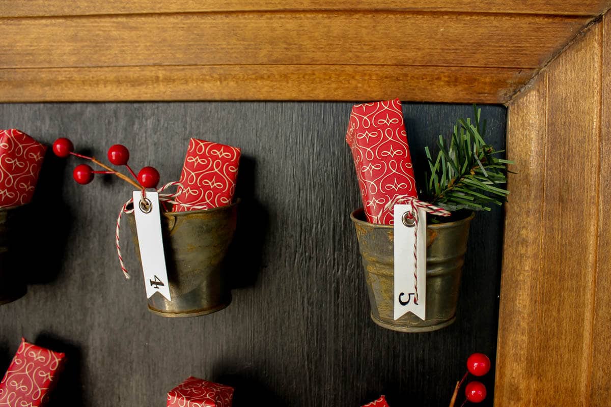 DIY Pottery Barn Knockoff Advent Calendar. Step-by-step tutorial with lots of details! | MakeAndDoCrew.com