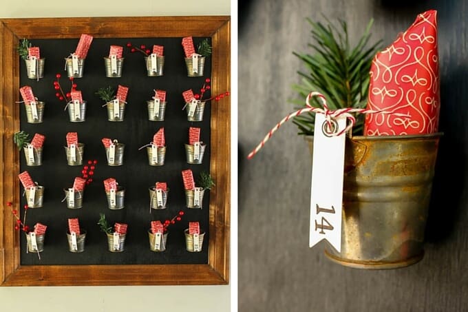 DIY Pottery Barn knockoff advent calendar idea with step-by-step tutorial | MakeAndDoCrew.com