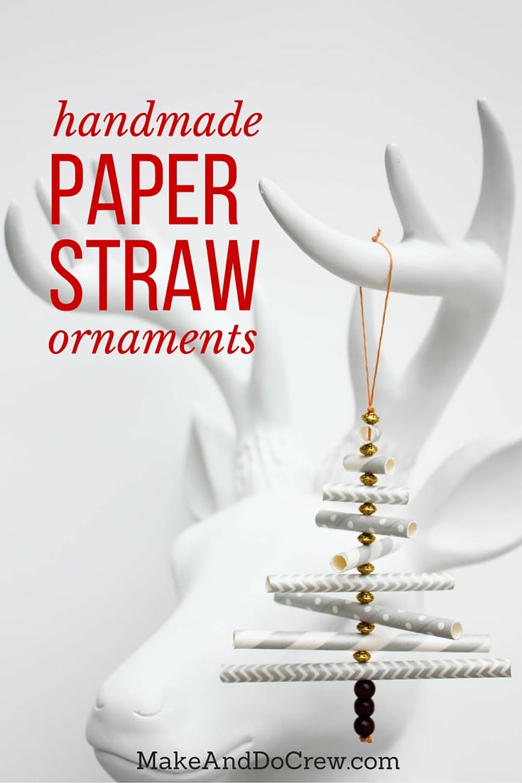 Kids DIY Ornaments: Pretty Paper Straw Christmas Trees