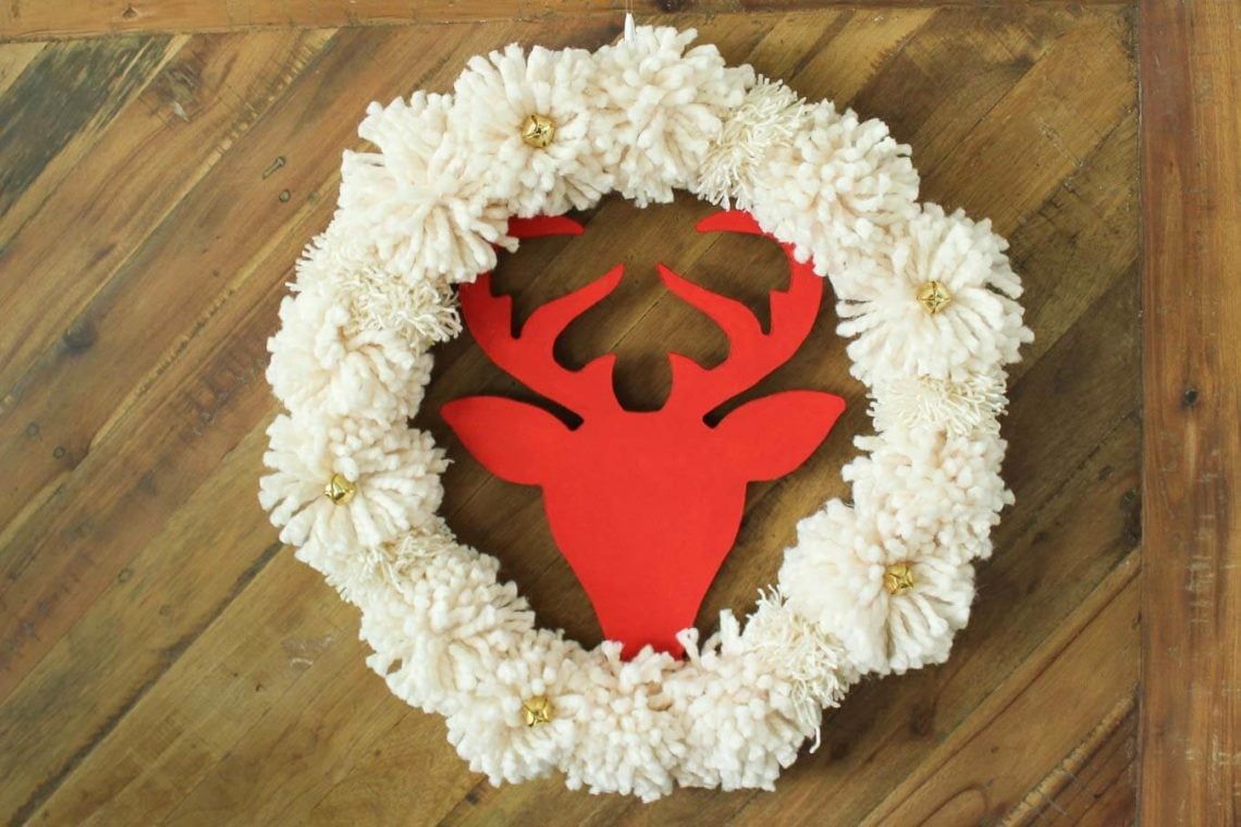 Super Easy DIY Christmas Wreath Tutorial (With Pom Poms!)
