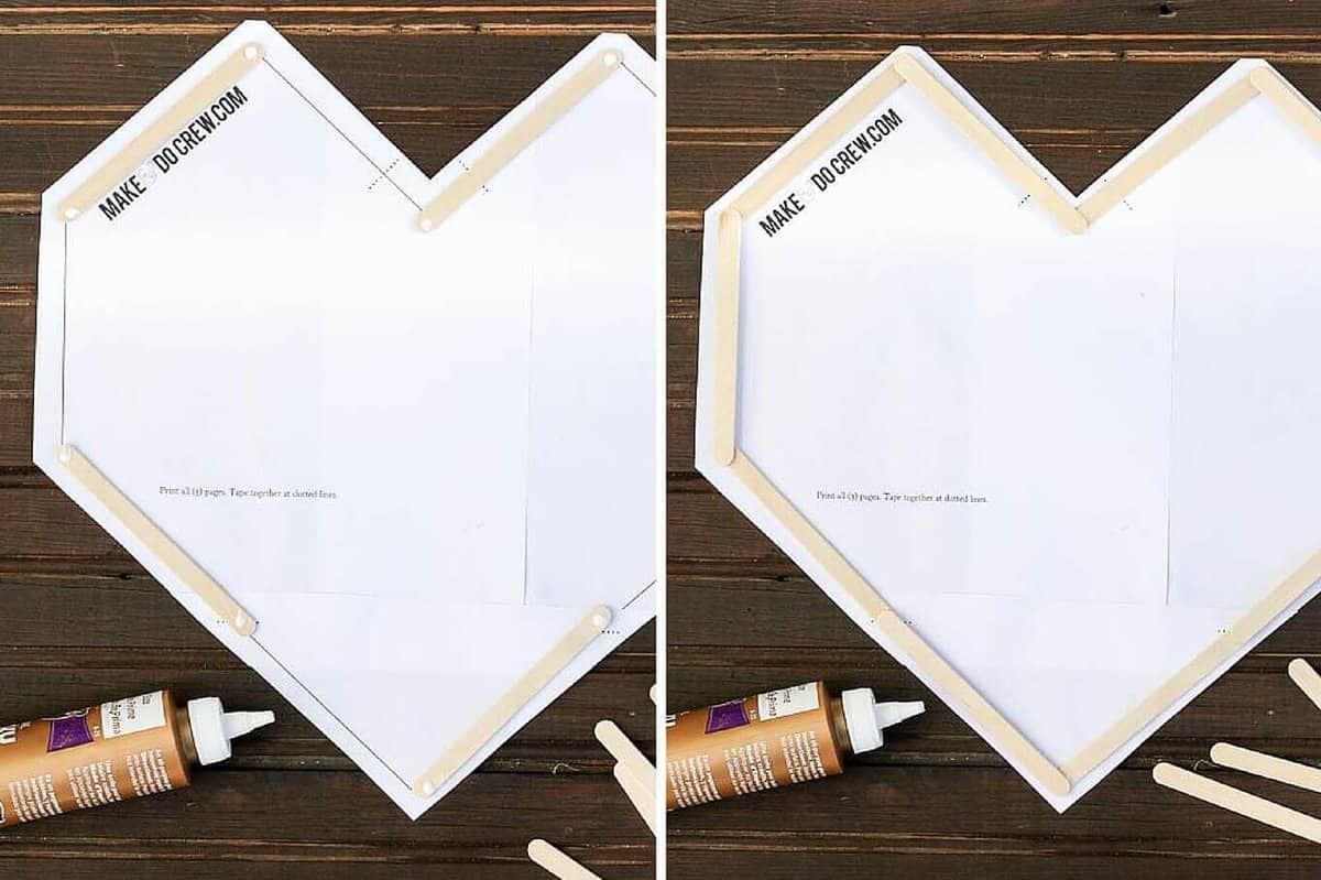 This graphic, modern DIY wall art idea is perfect for a hip nursery, bedroom or as wedding or Valentine's Day decor. Make it for $5-10! Click for the free template and full tutorial. | MakeAndDoCrew.com