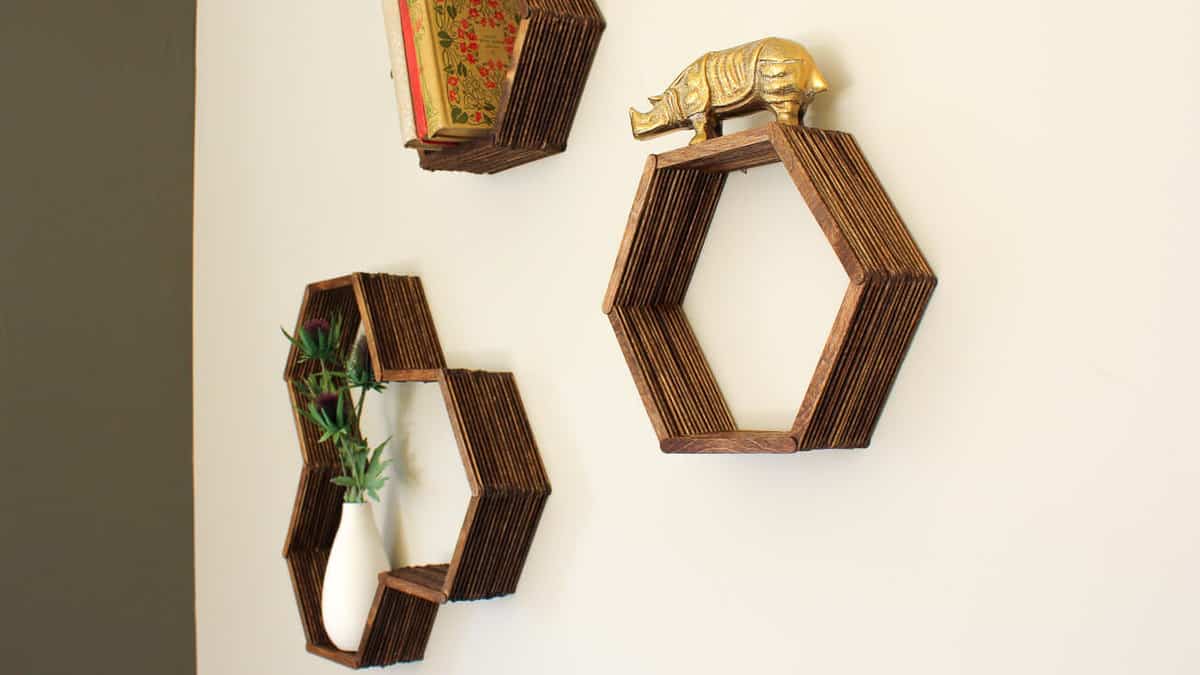 DIY Mid Century Modern Honeycomb Shelves