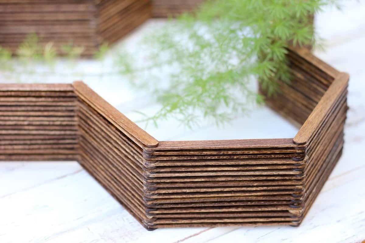 Popsicle Stick Hexagon Shelf -- Easy DIY Wall Art