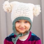 “Pom Pom Party” Free Beginner Crochet Hat Pattern (Newborn – Adult)
