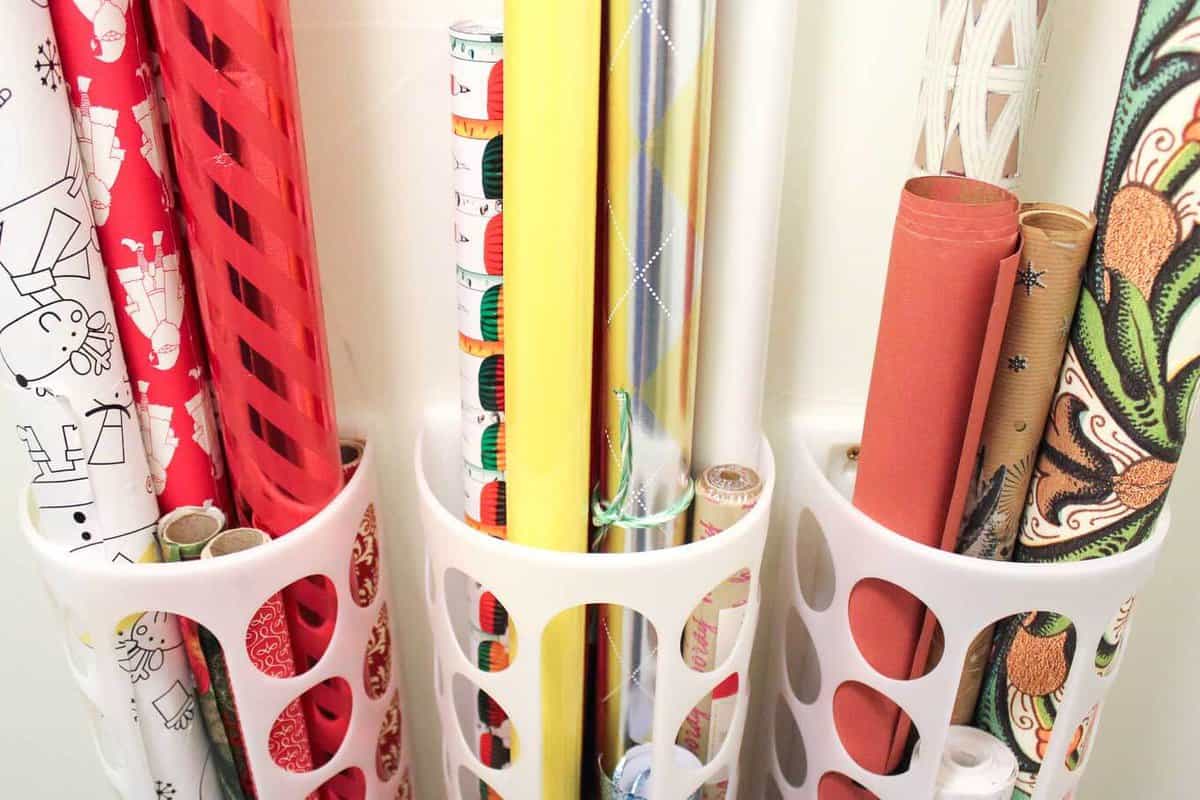 DIY Vertical Wrapping Paper Storage Idea - Ikea Hack!