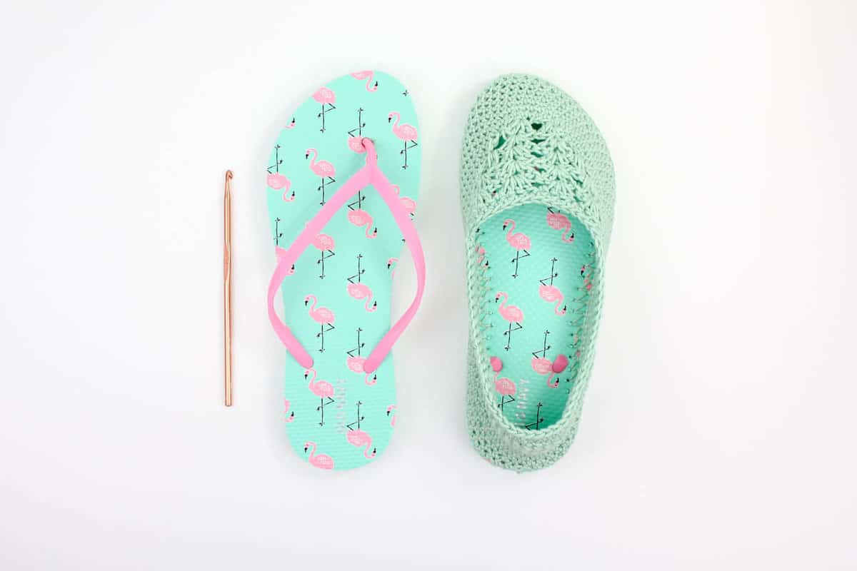 spade astronomy In detail Crochet Slippers with Flip Flop Soles -- Free Pattern + Video Tutorial!