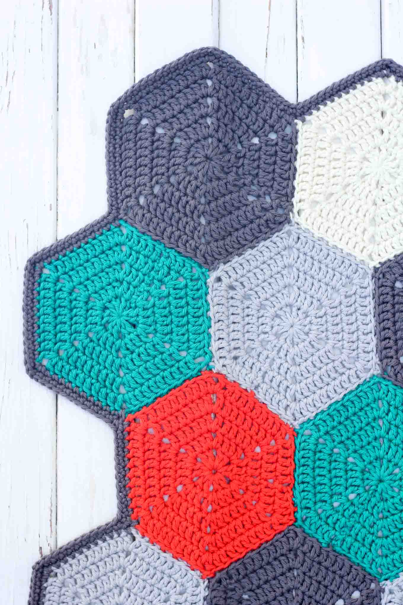 Hexagon baby blanket online crochet pattern