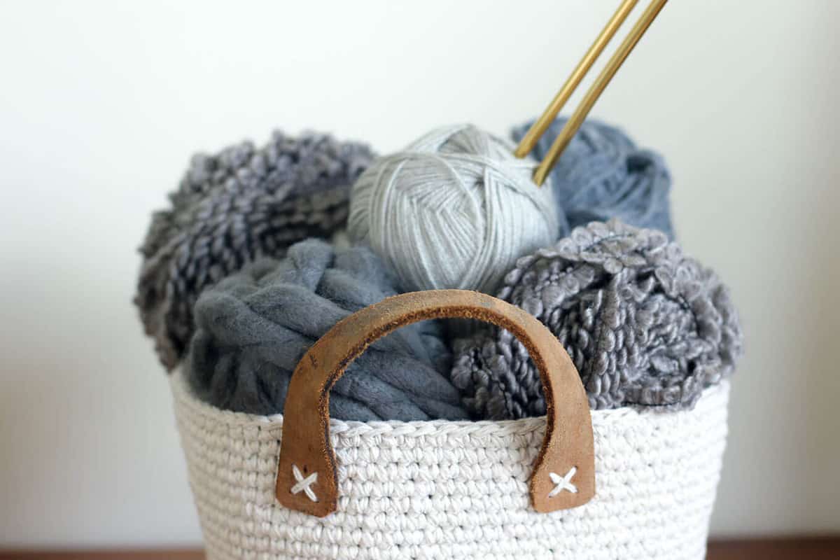 Inexpensive utilitarian twine (from Dollar Tree!) and a thrifted leather belt combine to create a primitive, yet sophisticated home decor piece. This free crochet basket pattern is exceptionally easy to make with only single crochet stitches and can be customized to any size. Click for the free pattern and photo tutorial. 