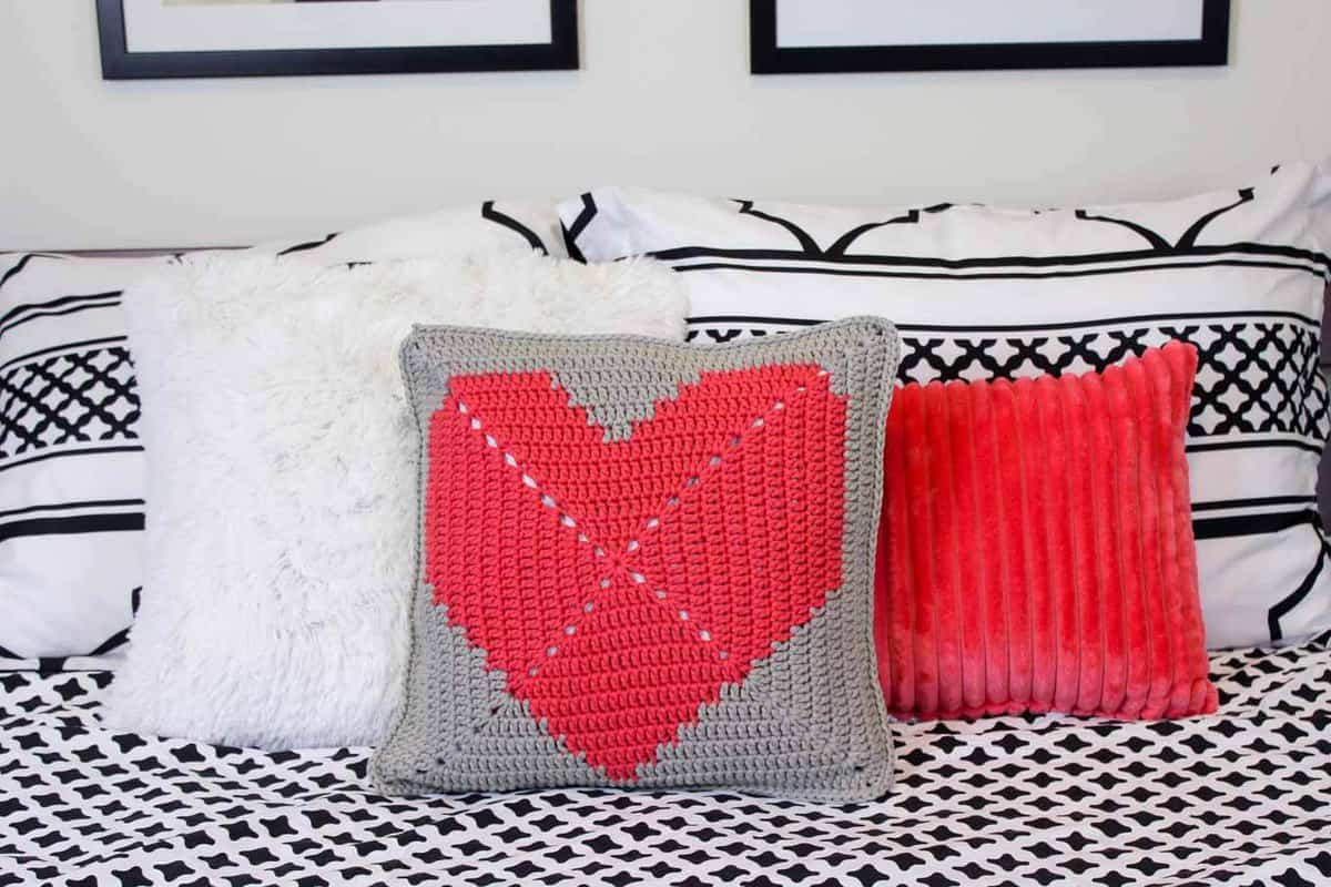 Granny Square Heart Pillow Pattern