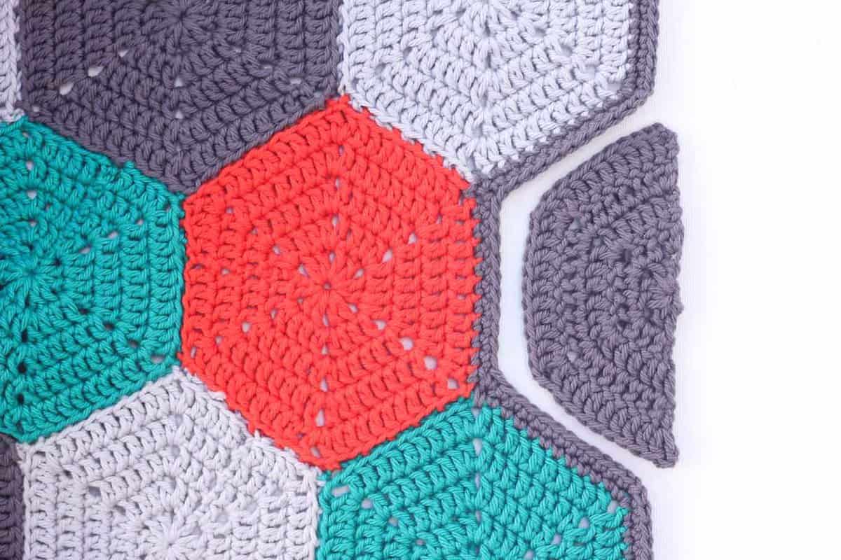 Whether you’d like to fill in the edging on a hexagon afghan or simply want to make multi-colored hexagons, this free pattern will teach you how to crochet a half hexagon and customize the size to meet your needs.