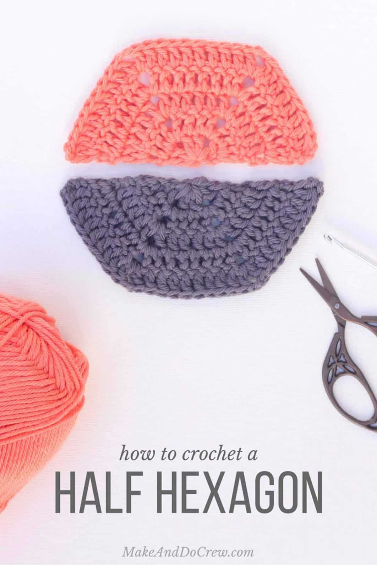 Whether you’d like to fill in the edging on a hexagon afghan or simply want to make multi-colored hexagons, this free pattern will teach you how to crochet a half hexagon and customize the size to meet your needs. 