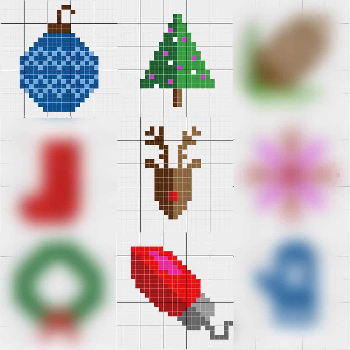 Crochet this free C2C Christmas light bulb graph to make a throw pillow or create several of these squares in different colors for a Christmas afghan. This free pattern is part of a 9 block modern Christmas afghan. Click for all the free corner to corner graphs! (Yarn is Lion Brand Vanna's Choice)