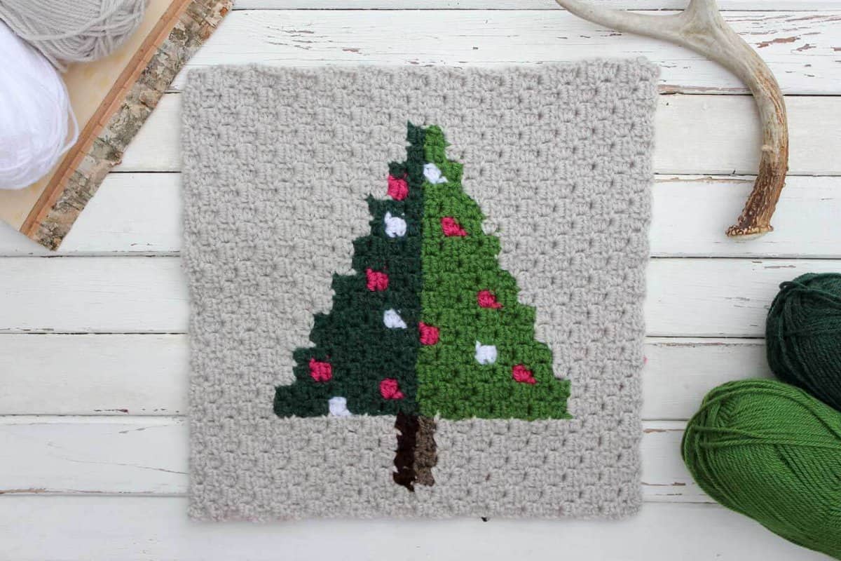 Corner to Corner Crochet Christmas Tree - Free Pattern