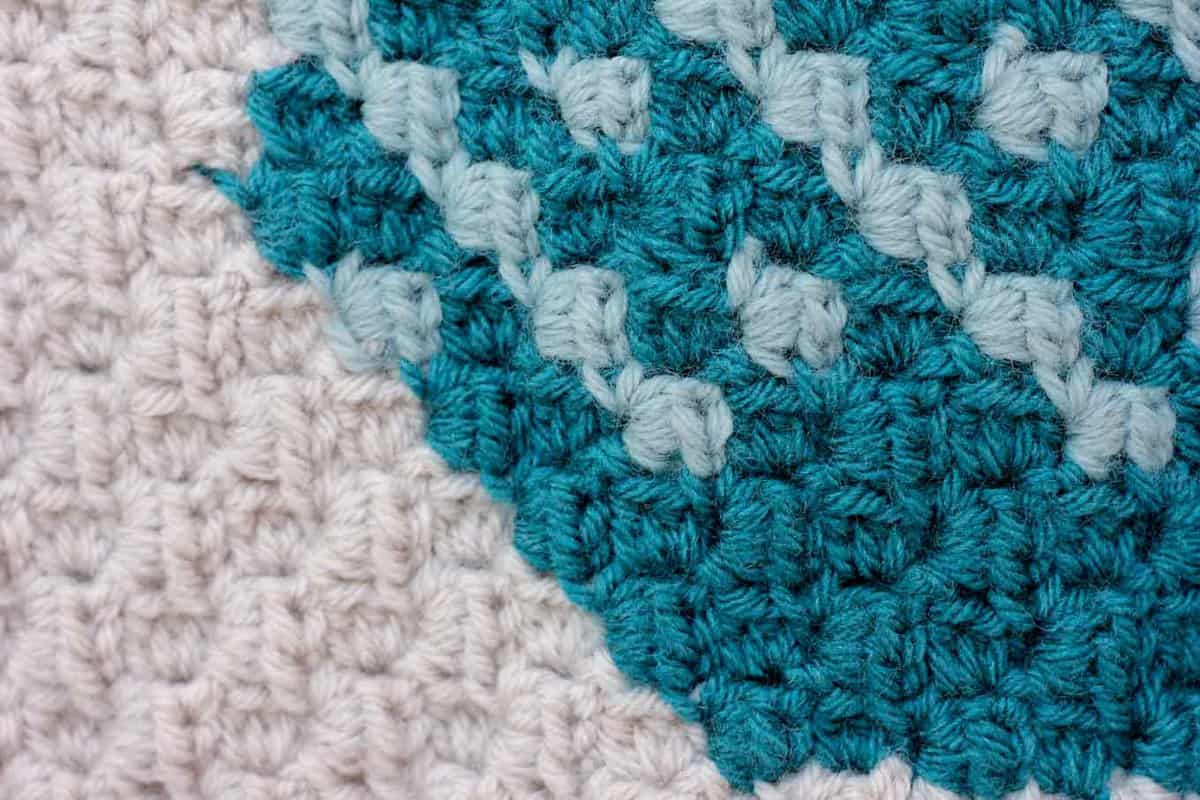 What the texture of c2c crochet (corner to corner) looks like. 