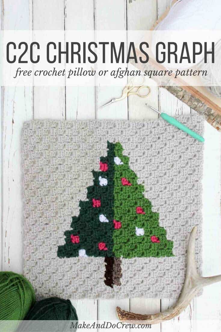 This corner to corner Christmas tree graph is the third of nine free c2c patterns for modern Christmas afghan blocks. Make all the blocks to create a contemporary holiday heirloom or crochet one to make a festive pillow. Click to download all the free graphgan patterns.