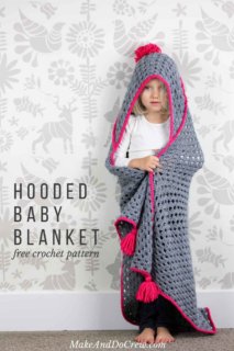 Modern Crochet Hooded Baby Blanket - Free Charity Pattern