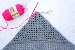 Modern Crochet Hooded Baby Blanket - Free Charity Pattern