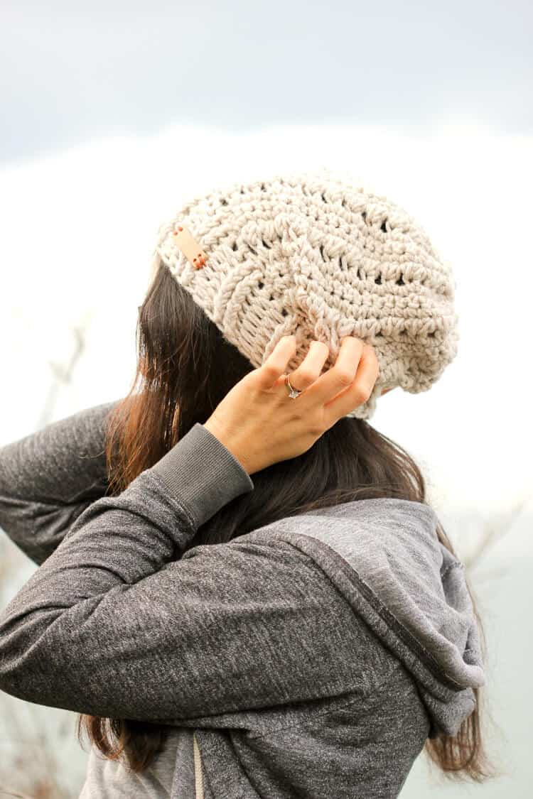 This Triangle Stitch Beanie is so stylish. It's quick to whip together and makes a great modern gift. The pattern is perfect for a beginner looking to setp it up!