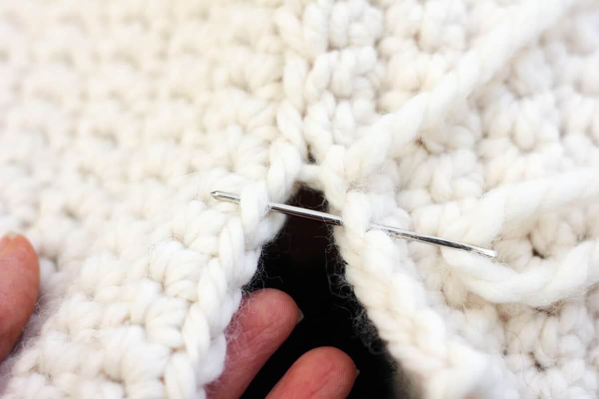How to use the mattress stitch to seam a crochet hood.