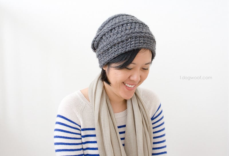 Free crochet beanie pattern from 1 Dog Woof