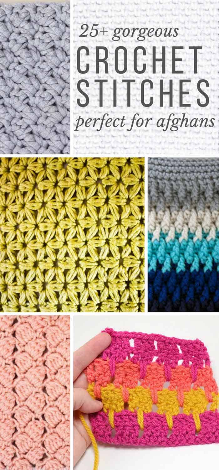 This collection of modern crochet stitches for blankets and afghans is sure to provide inspiration for your next project! Whether you're making a quick baby blanket or a large throw, these crochet stitch tutorials have you covered.