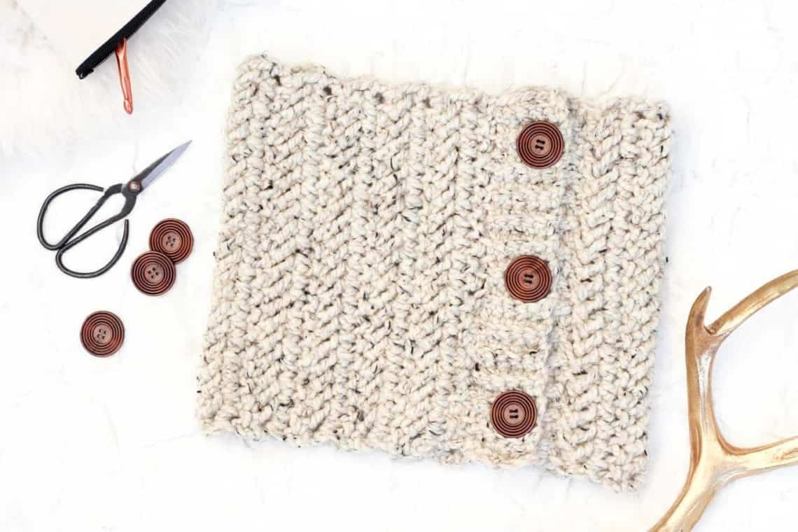 Adding buttons to a crochet project