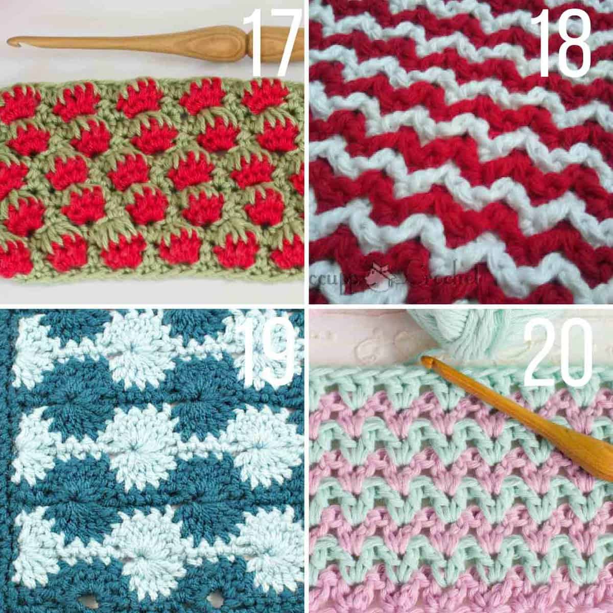 Collection of crochet stitches that uses two or more colors of yarn at once.