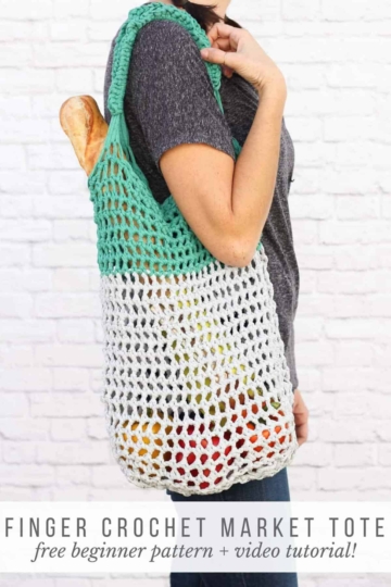 Free Market Tote Bag Pattern + Finger Crochet Video Tutorial