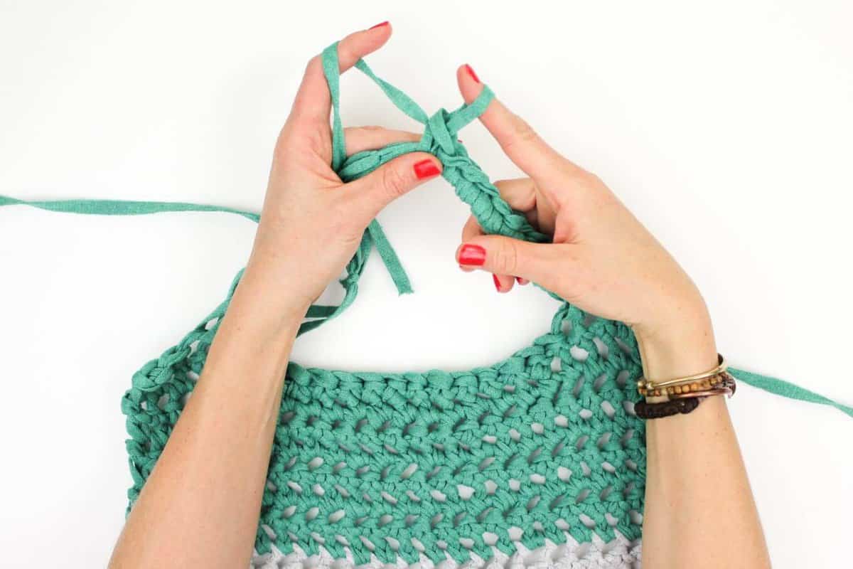 Tuba Toothpaste Tote Bag  Hand Crochet (finger crochet) Jumbo