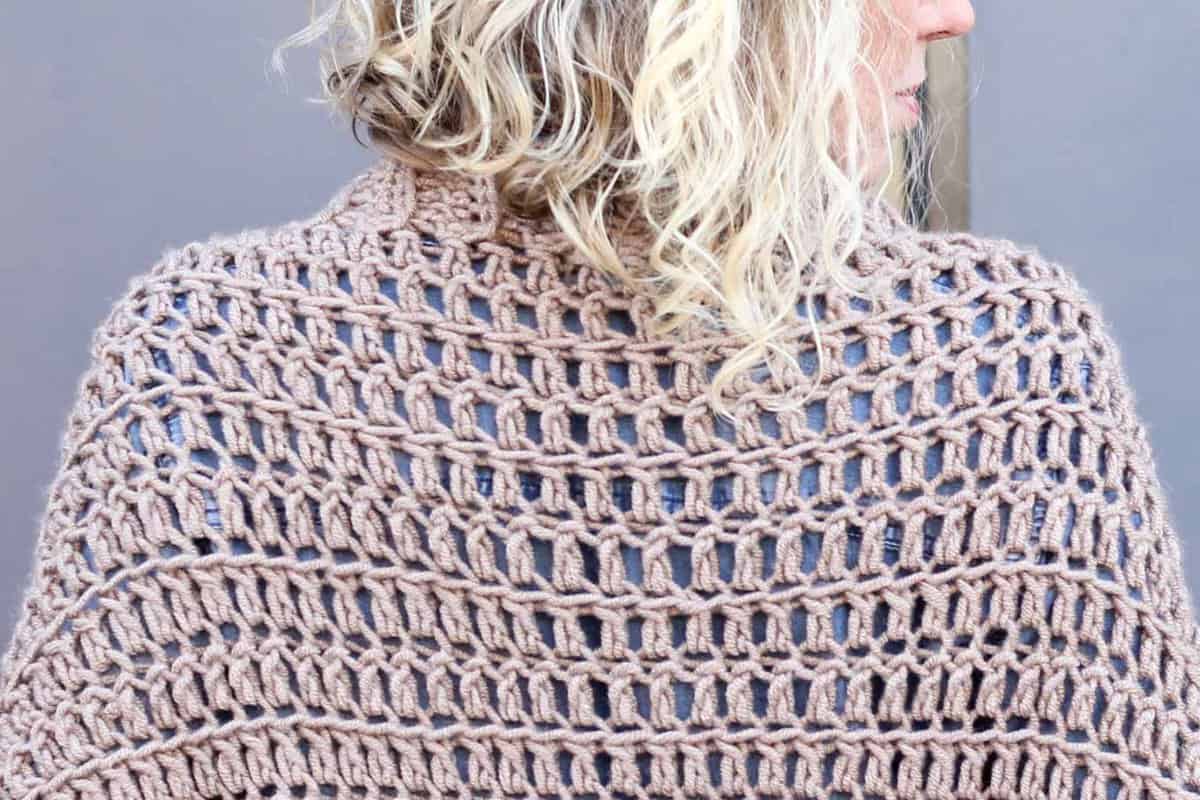 Double crochet through the front loop creates excellent drape for a loose and draped crochet cardigan