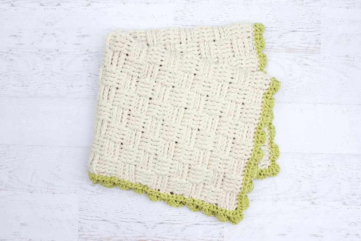 Modern Crochet Basketweave Blanket