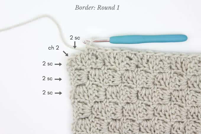 How to add a border to a corner to corner crochet afghan. (A c2c blanket tutorial.)