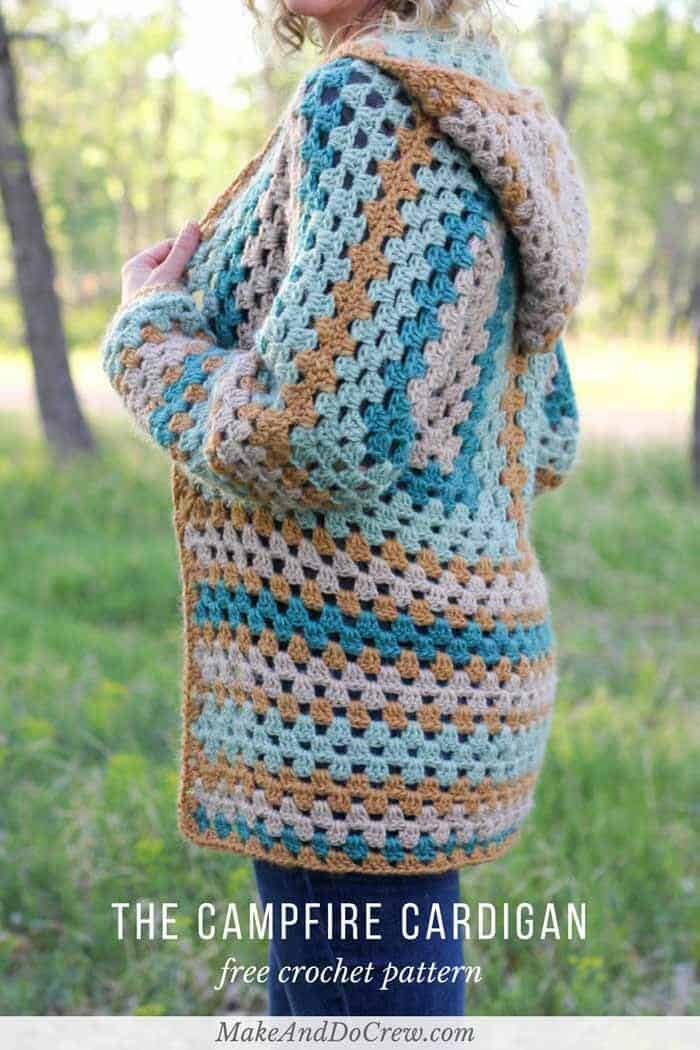 Free crochet hexagon sweater pattern made with the granny stitch.