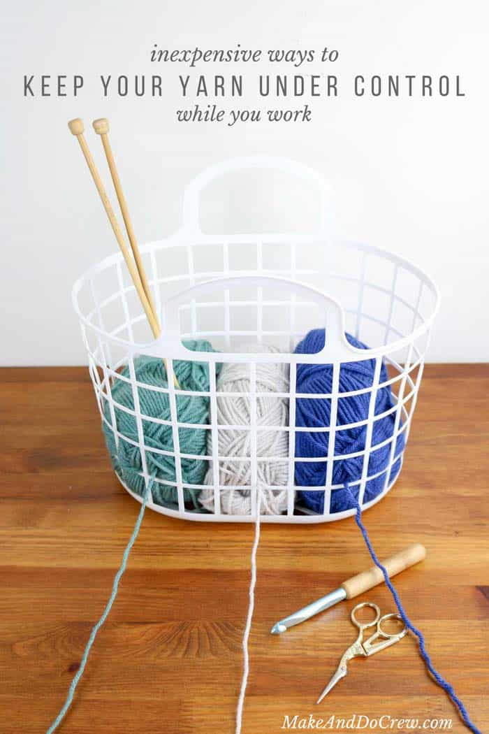 This! Organize your yarn with these inexpensive DIY yarn holders made from objects you can find around your house