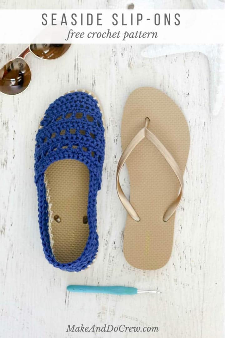 Crochet Shoes with Rubber Bottoms -- Free "Toms" Style Pattern!