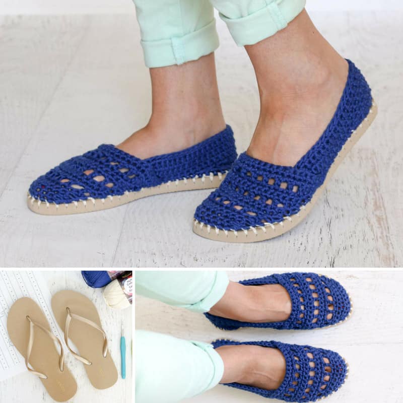 slip on crochet shoes