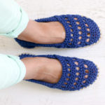 Seaside Slip-Ons: Crochet Shoes with Rubber Bottoms