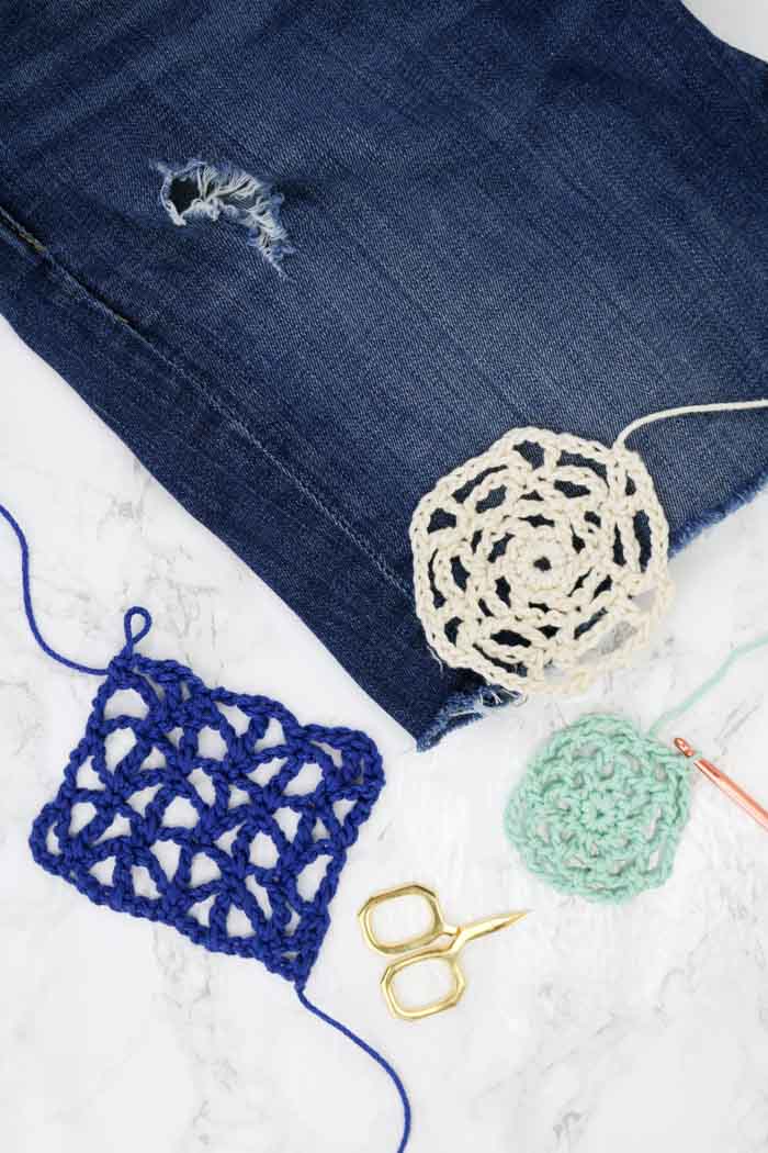 WIDN: patching jeans with crocheted lace — elisemade