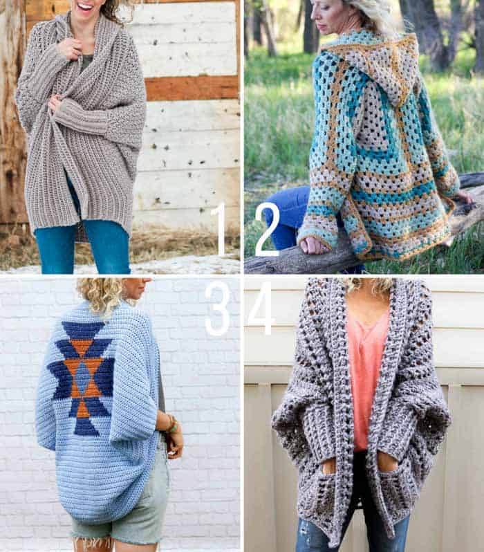 A collection of free crochet sweater patterns designed by Jess Coppom of Make & Do Crew using Lion Brand Yarn.