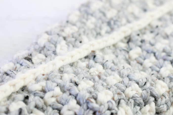 How to crochet slippers -- free pattern and tutorial from Make and Do Crew using Wool Ease Thick and Quick in Grey Marble and Fisherman.