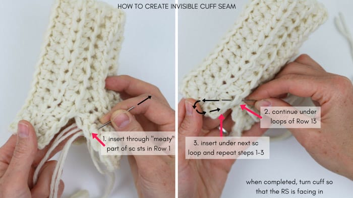 How to crochet ribbing using half double crochet. Use it in this free crochet mittens pattern.