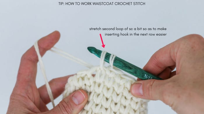 Crochet Knit Stitch (Waistcoat Stitch) Tutorial - Made by Gootie