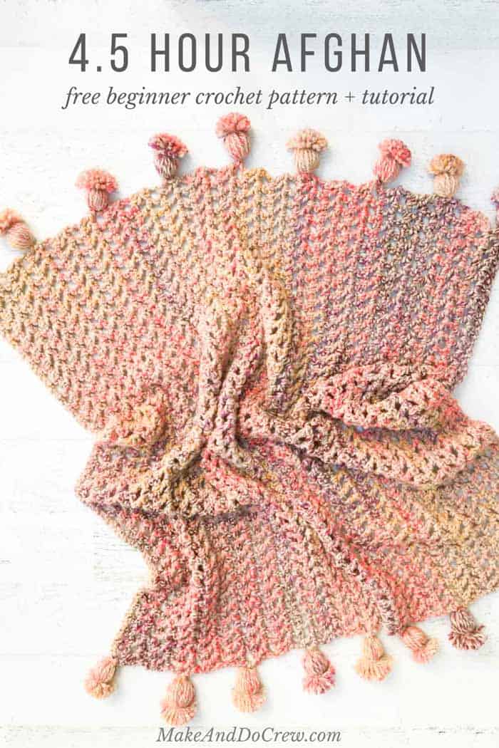 How To Crochet A Throw Blanket With Chunky Yarn (EASY BEGINNER