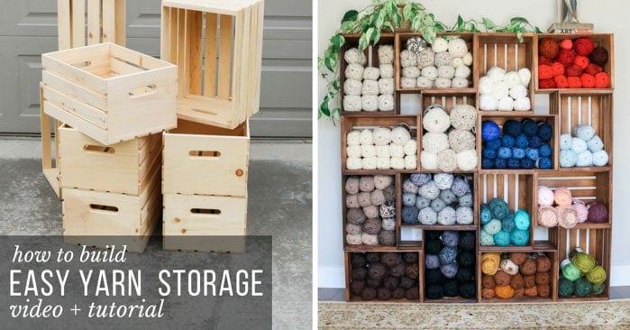 Easy Diy Yarn Storage Shelves Using, How To Build Box Storage Shelves