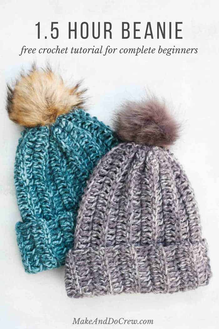 How to Crochet a Hat Ribbed Beanie for Beginners