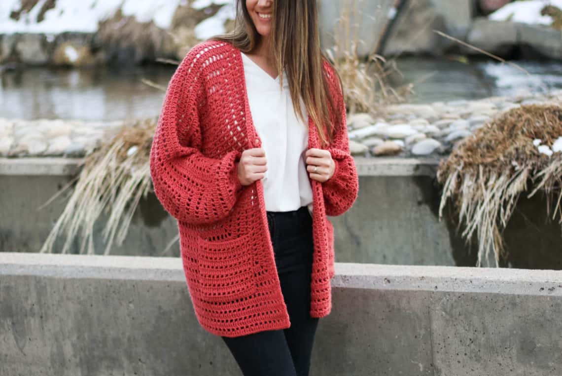 crochet hoodie cardigan