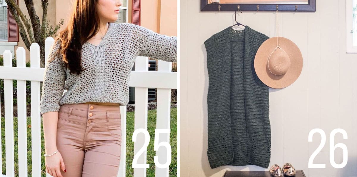 Free crochet sweater patterns with tutorials.